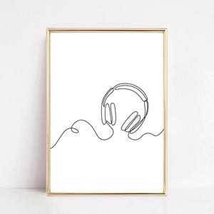 Set of six minimalist one-line digital drawings of pianos, each showcasing unique designs with smooth, continuous lines, ideal for modern music-themed wall art decor.