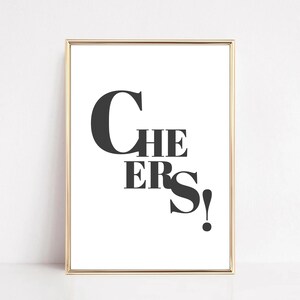 Proost bord print - barwagen kunst, cocktailmuurkunst, martini print, barwagen decor, trendy muurkunst, cocktailposter, barwagen bord