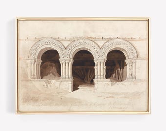 Architecture Print – Light Academia Aesthetic, Neutral Wall Art, Vintage Poster