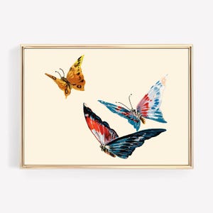 Vintage Nursery Wall Art, Butterfly Print, Botanical Wall Art, Floral Wall Art, Vintage Poster, Kids Room Decor, Butterfly Decor