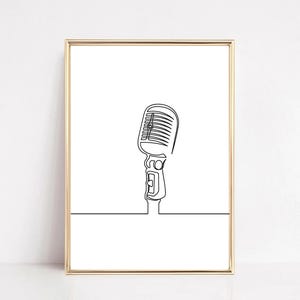 Set of six minimalist one-line digital drawings of pianos, each showcasing unique designs with smooth, continuous lines, ideal for modern music-themed wall art decor.