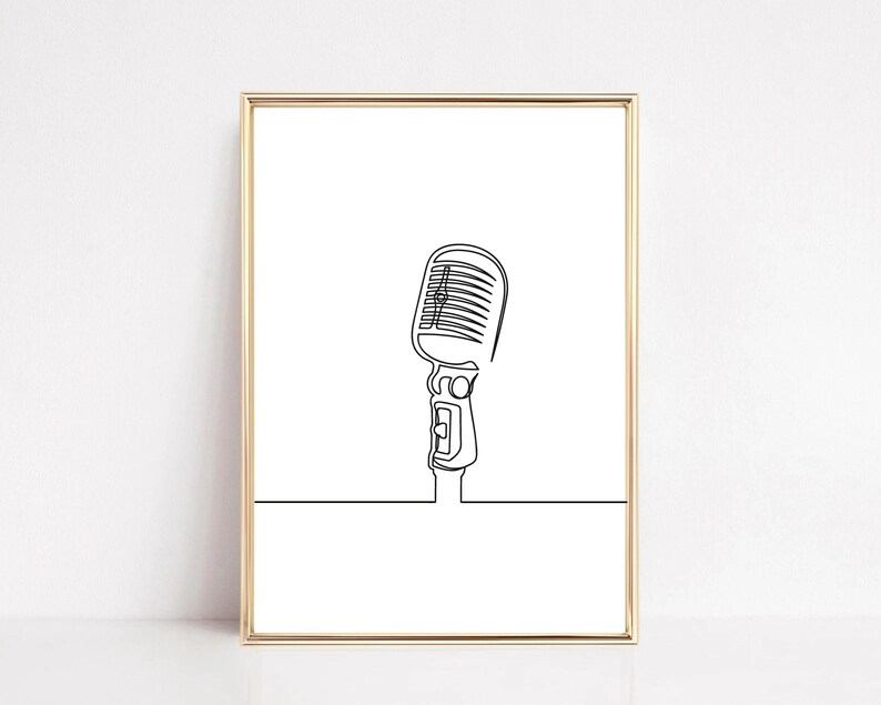 Set of six minimalist one-line digital drawings of pianos, each showcasing unique designs with smooth, continuous lines, ideal for modern music-themed wall art decor.