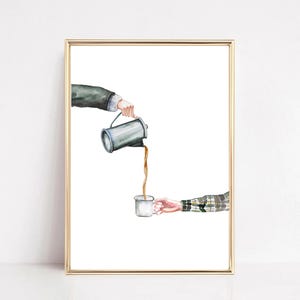 Coffee Pour Bar Wall Art Decor Poster Print