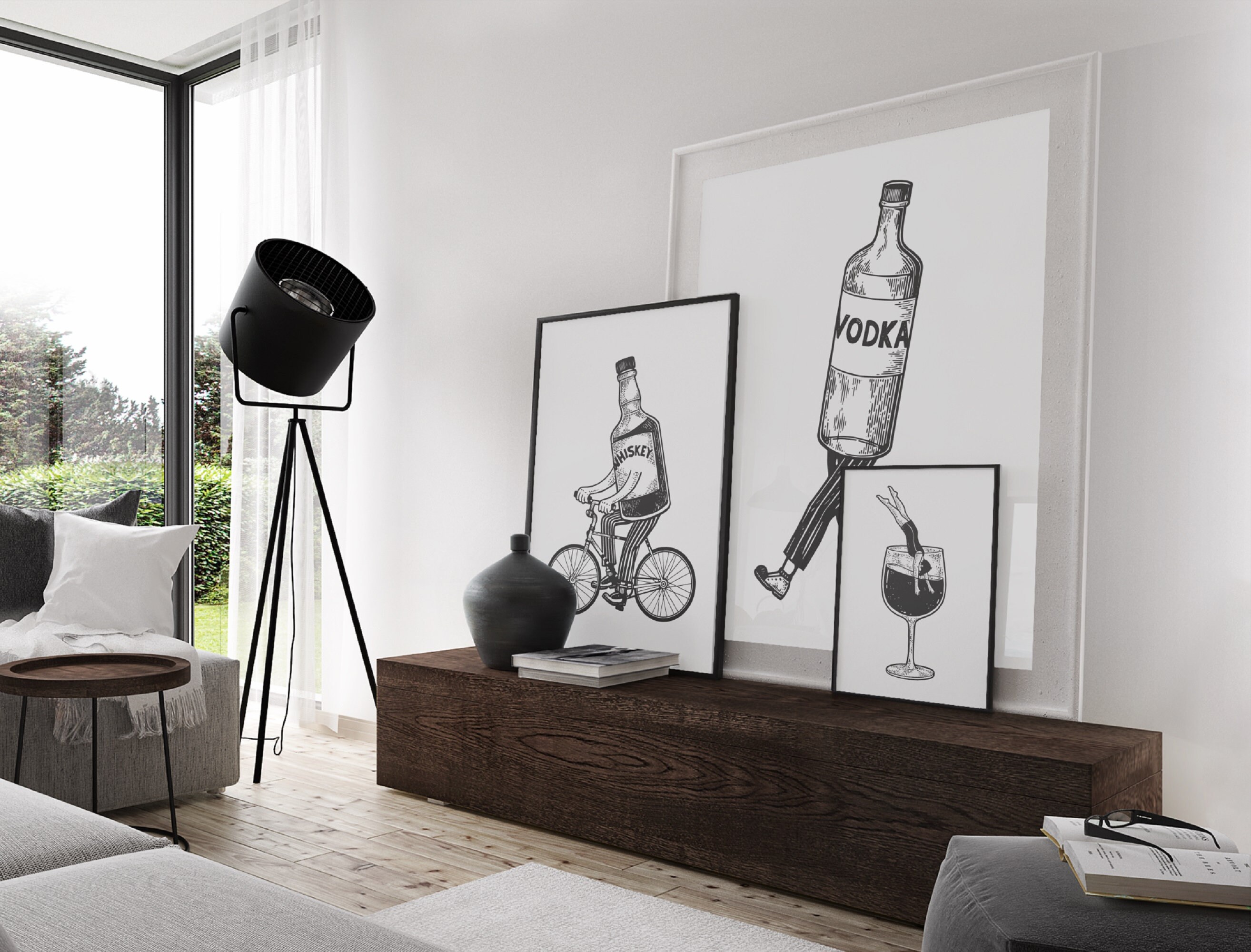 Set of 4 Bar Cart Wall Decor Art Print - Etsy