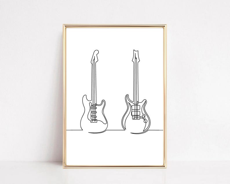 Set of six minimalist one-line digital drawings of pianos, each showcasing unique designs with smooth, continuous lines, ideal for modern music-themed wall art decor.