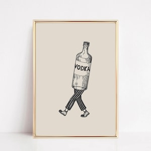Vodka Print - Bar Art, Cocktail Wall Art, Bar Cart Decor, Alcohol Poster, Bar Prints, Bar Wall Decor, Funny Bar Cart Art