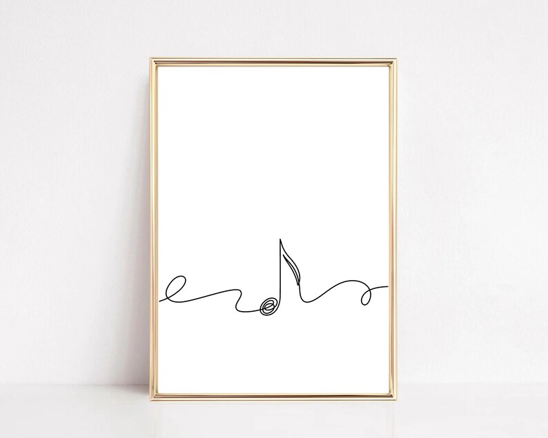 Set of six minimalist one-line digital drawings of pianos, each showcasing unique designs with smooth, continuous lines, ideal for modern music-themed wall art decor.