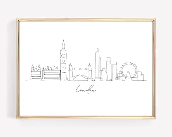 London Skyline Art Print: Minimalist Cityscape (Digital Download)