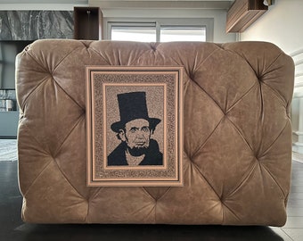 Recycled Cardboard Abraham Lincoln Portrait | Historical Gift | Patriotic Wall Art | American History | Founding Fathers