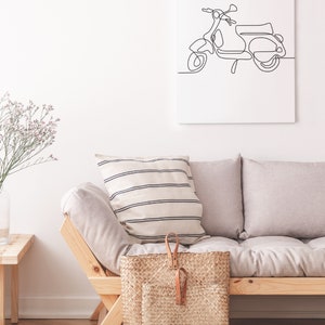 Vespa Motorcycle One Line Wall Art Poster Print image 10