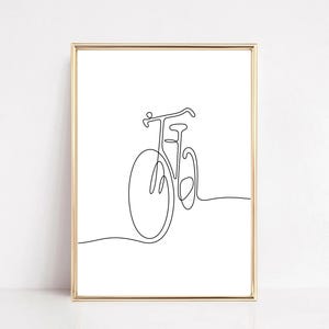Stampa artistica da parete con una linea di bicicletta