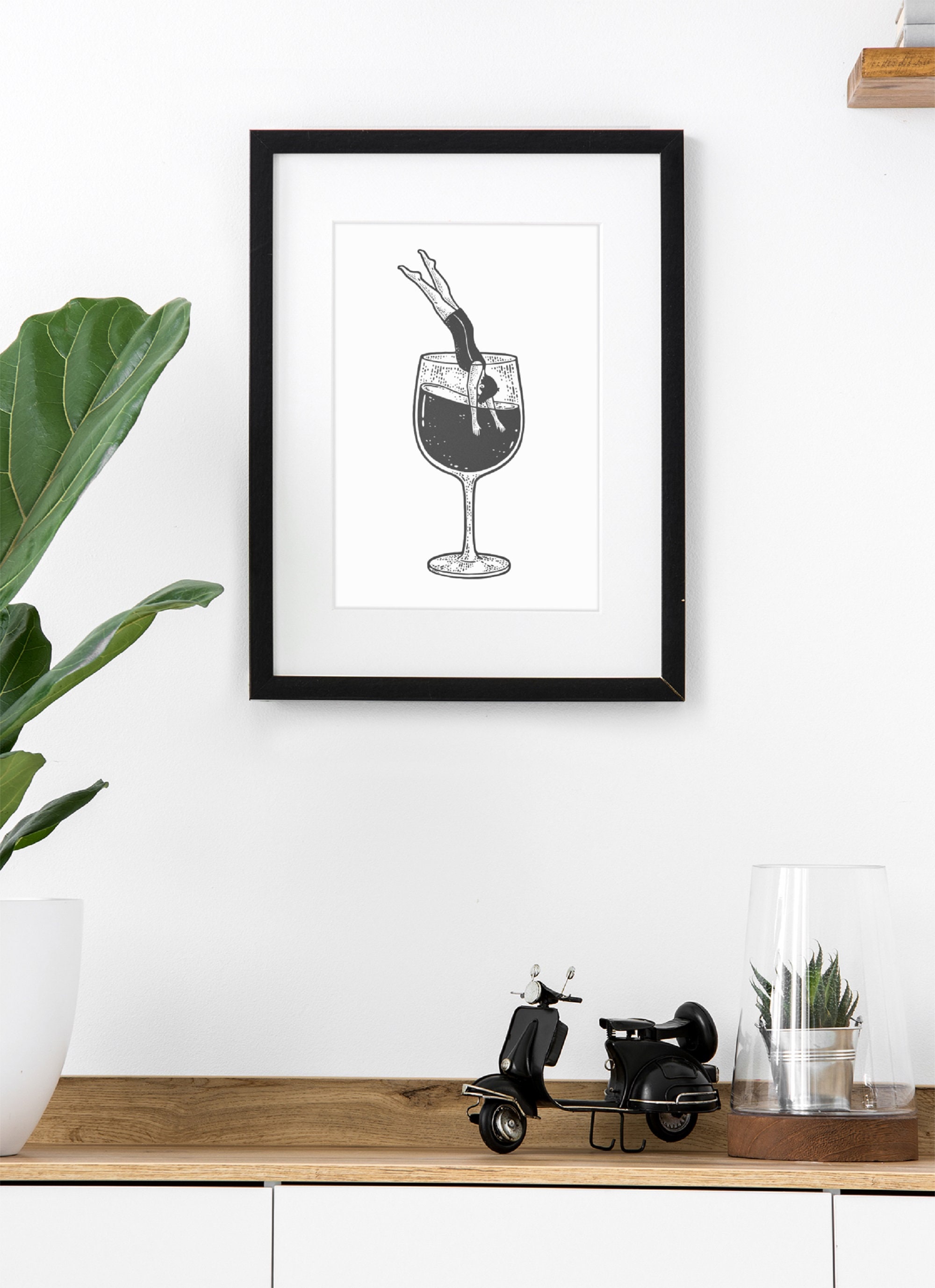 Set of 4 Bar Cart Wall Decor Art Print Etsy