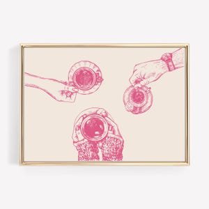 Pink Coffee Wall Art - Coffee Print for Coffee Bar Decor and Kitchen Poster - Perfect Coffee Lover Gift and Coffee Shop Decor