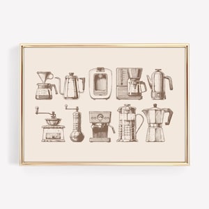 Coffee Brewing Bar Wall Decor Art Poster Print