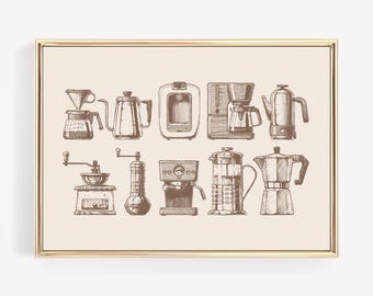 Coffee Brewing Bar Wall Decor Art Poster Print
