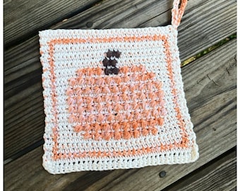 Crochet Pumpkin Puff Hot Pad/ Crochet Pumpkin Trivet