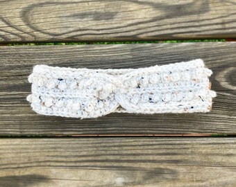 Picot Crochet Headband - Sizes baby to Adult L  (with and without ear savers)