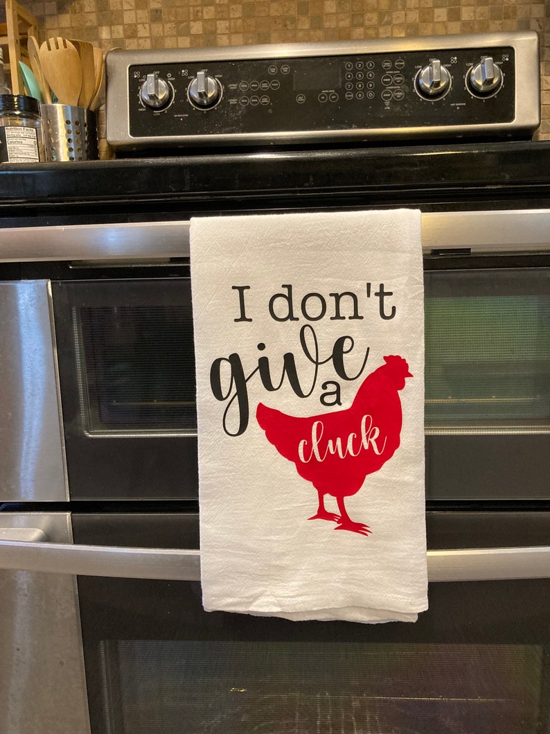 Decorative Chicken Tea Towels/ I Dont Give A Cluck/ My Pets Make Me Breakfast image 3