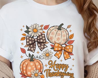 Pumpkin Season Sweatshirt, Floral Thanksgiving Crewneck for Women, Cozy Fall Family Dinner Shirt, Grateful Autumn Tee Gift