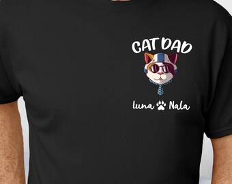 Custom Cat Dad Shirt, Personalized Cat Owner Gift Tee