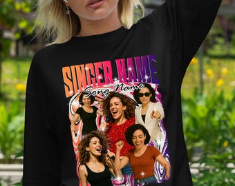Personalized Concert Tee, Retro Music Festival Shirt, Custom Song Name Graphic T-Shirt