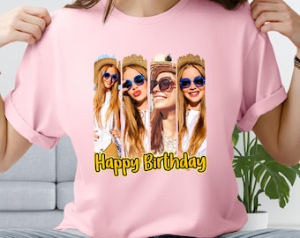 Custom Face Birthday Shirt, Personalized Photo Tee, 21st 30th 40th 50th Milestone Birthday Gift Shirt