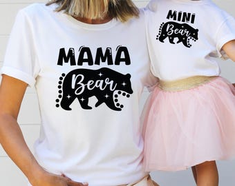 Mama Bear Mini Bear Matching Shirts, Mother Daughter Outfit, First Time Mom Gift Tee