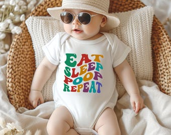 Coming Home Bodysuit, Eat Sleep Poop Repeat Newborn Outfit, Funny Baby Shower Tee, Hospital Baby Bodysuit Gift
