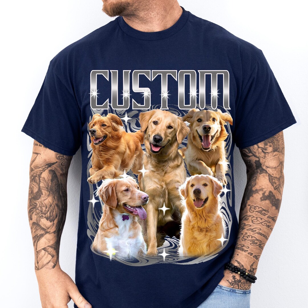 Custom Golden Retriever Photo Shirt, Personalized Dog Mom T-shirt - Etsy