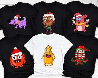 Funny Christmas Cartoon Shirt: Colorful Xmas Holiday Graphic Tees for Adults and Teens