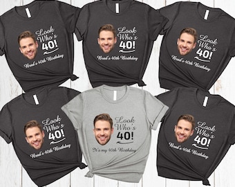 Custom 40th Birthday Face Shirt, Personalized Name Celebration Tee
