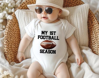 Baby Football Season Bodysuit, Milestone Outfit, First Season Apparel