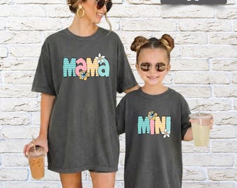 Mama Mini Matching Floral Retro Tees: Mommy and Me Outfit
