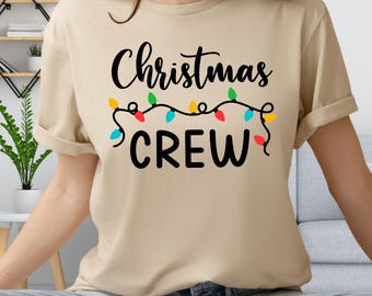 Camiseta navideña navideña con luces festivas, camiseta a juego para el grupo navideño, sudadera navideña familiar, camisetas para fiestas navideñas.