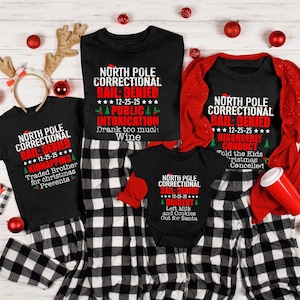 Matching Family Christmas Shirt, North Pole Correctional T-Shirt, Funny Christmas Group Tee
