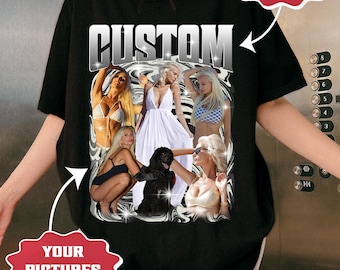Custom Bootleg Rap Tee, Girlfriend Photo Shirt, Design Your Name T-Shirt, I Love My Girlfriend Tees