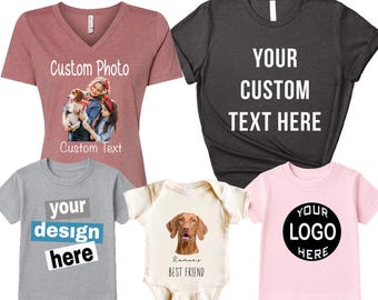 Custom Photo Text Shirt, Personalized Baby Bodysuit, Dog Lover Gift