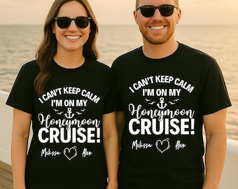 Custom Honeymoon Cruise T-Shirt: Just Married Couple Matching 2026 Vacation Tee