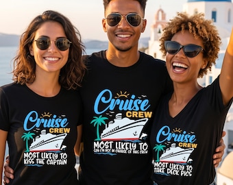 Most Likely To Cruise Shirts, Funny Matching Cruise Crew Tees 2026, Personalized Family Vacation Shirt, Group Cruise Sweatshirt