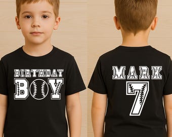 Personalized Birthday Boy Baseball Shirt, Custom Name and Age Tee