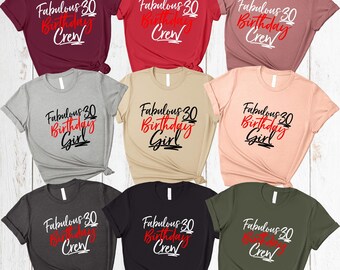 30th Birthday Crew or Girl T-Shirt: Matching Party Tee