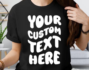 Custom Retro Style Text T-Shirt: Personalized Photo Tee