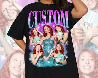 Custom Birthday Party Bootleg Rap Shirt, Personalized Vintage Graphic Tee