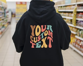 Personalized Oversized Hoodie, Custom Text Sweatshirt, Photo Tee