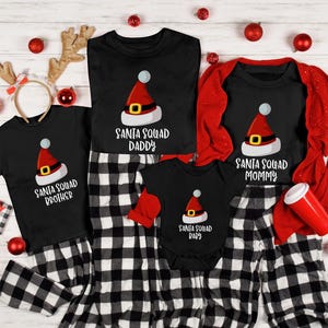 Custom Name Santa Squad Shirt, Family Christmas Shirt, Christmas Squad Tshirt, Christmas Pajamas Shirt, Matching Xmas Tee, Xmas Squad TShirt