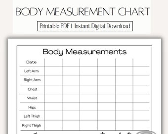 Printable Body Measurement Chart Etsy