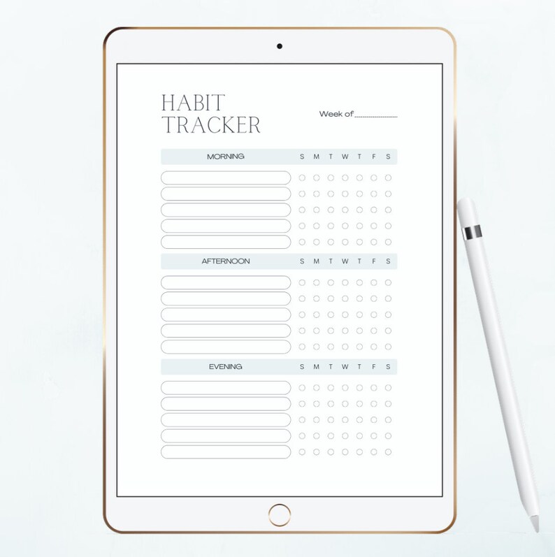 Habit Tracker Journal Template L iPad Planner L Daily Time Etsy