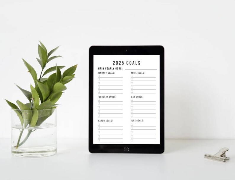 Printable 2025 Yearly and Monthly Goals Template L Instant Digital ...