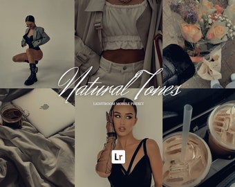 Natural Tones Lightroom Mobile Presets, Low Exposure (Digital Download)
