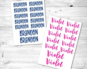 Back to School Name Decals | Folder Binder Notebook Decals | Personalized Name Decal | Set of 12 Names | Name Sticker | School Supply Decals